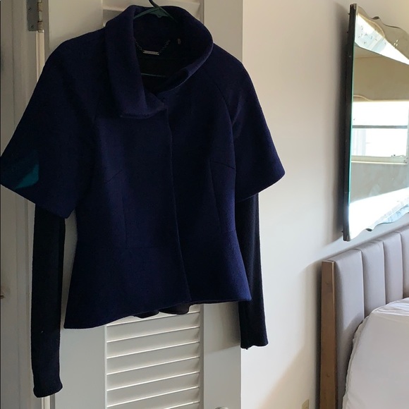 Chic Elie Tahari Couture navy black unique jacket - Picture 1 of 7